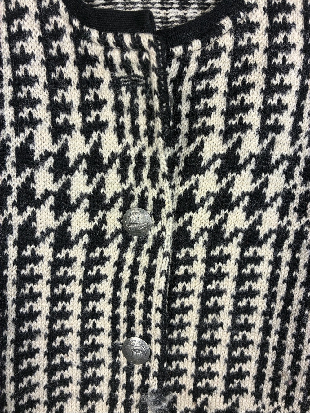 VTG Original Iceland Sweden 100% Scandinavian Lambs Wool Cardigan Sweater - Picture 3 of 16